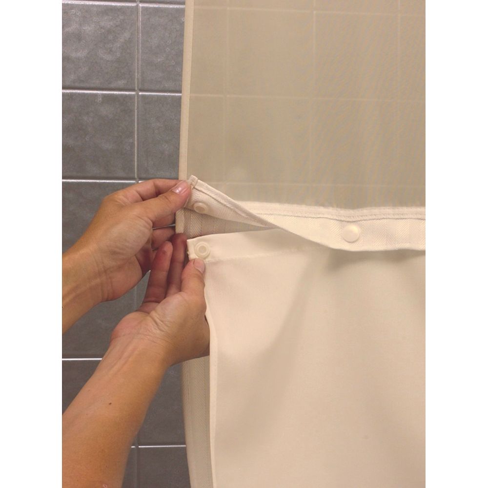 Hookless® It's A Snap! Shower Curtain Liner, Polyester, 70"x57", Beige